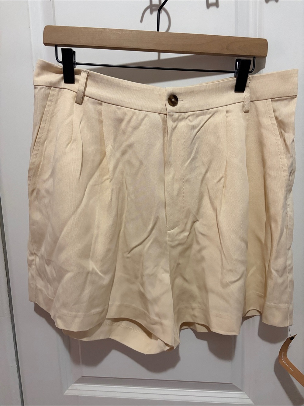 Reformation Pleated Shorts, Butter